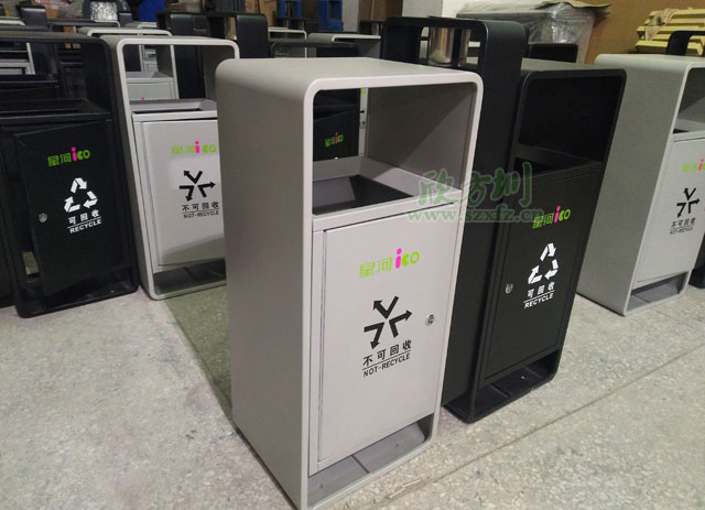 不銹鋼烤漆戶外分類(lèi)垃圾桶