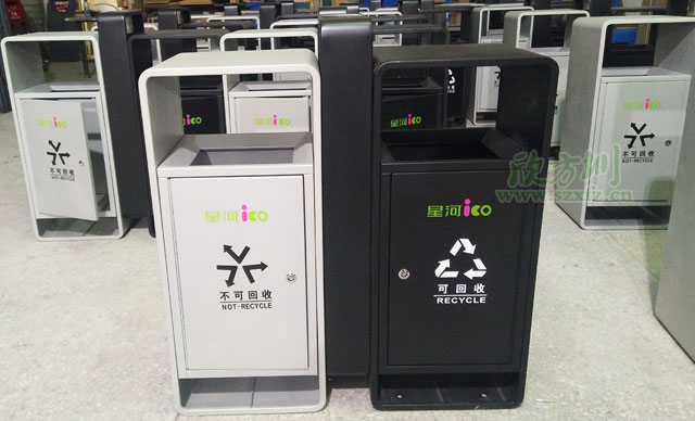 不銹鋼烤漆戶外分類(lèi)垃圾桶